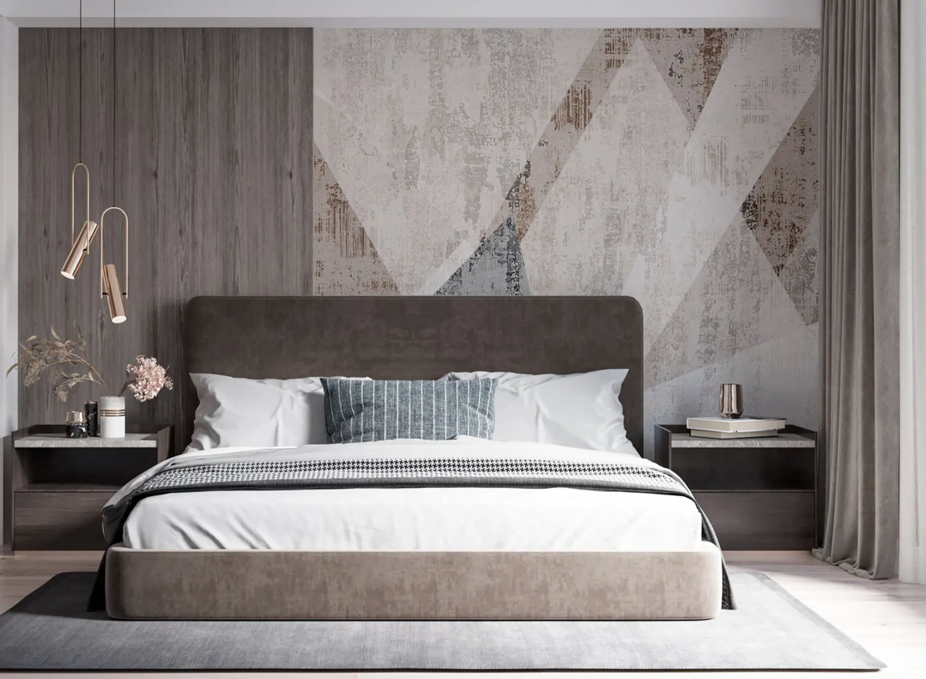 Fototapet Moderní geometrické tvary trojúhelníků ve stylu grunge loft u97203