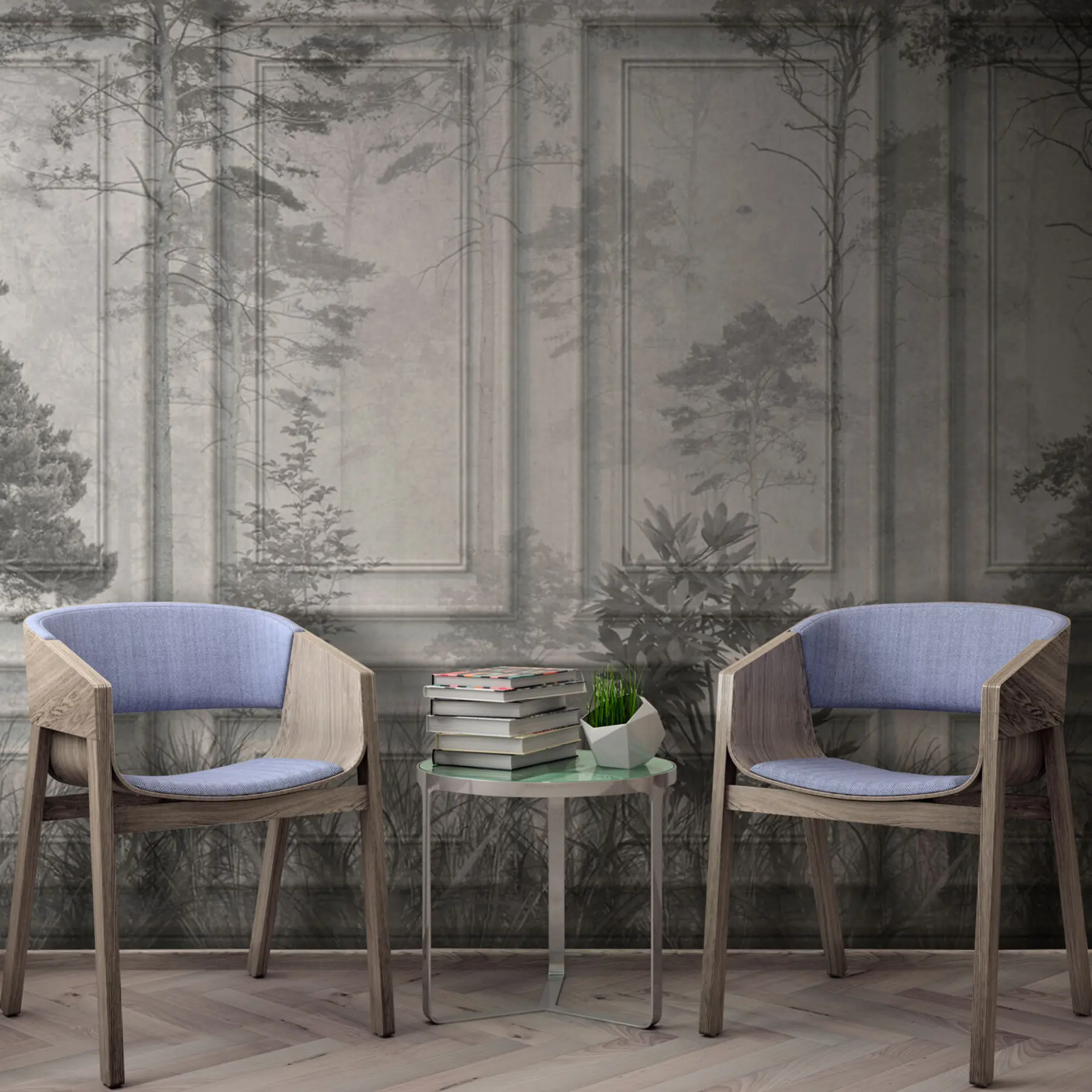 Fototapet Stylové panely European Boiserie s lesním vzorem u97209