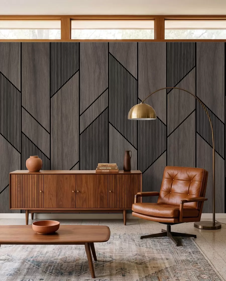 Fototapet Geometrické panely s texturou dřeva u97427