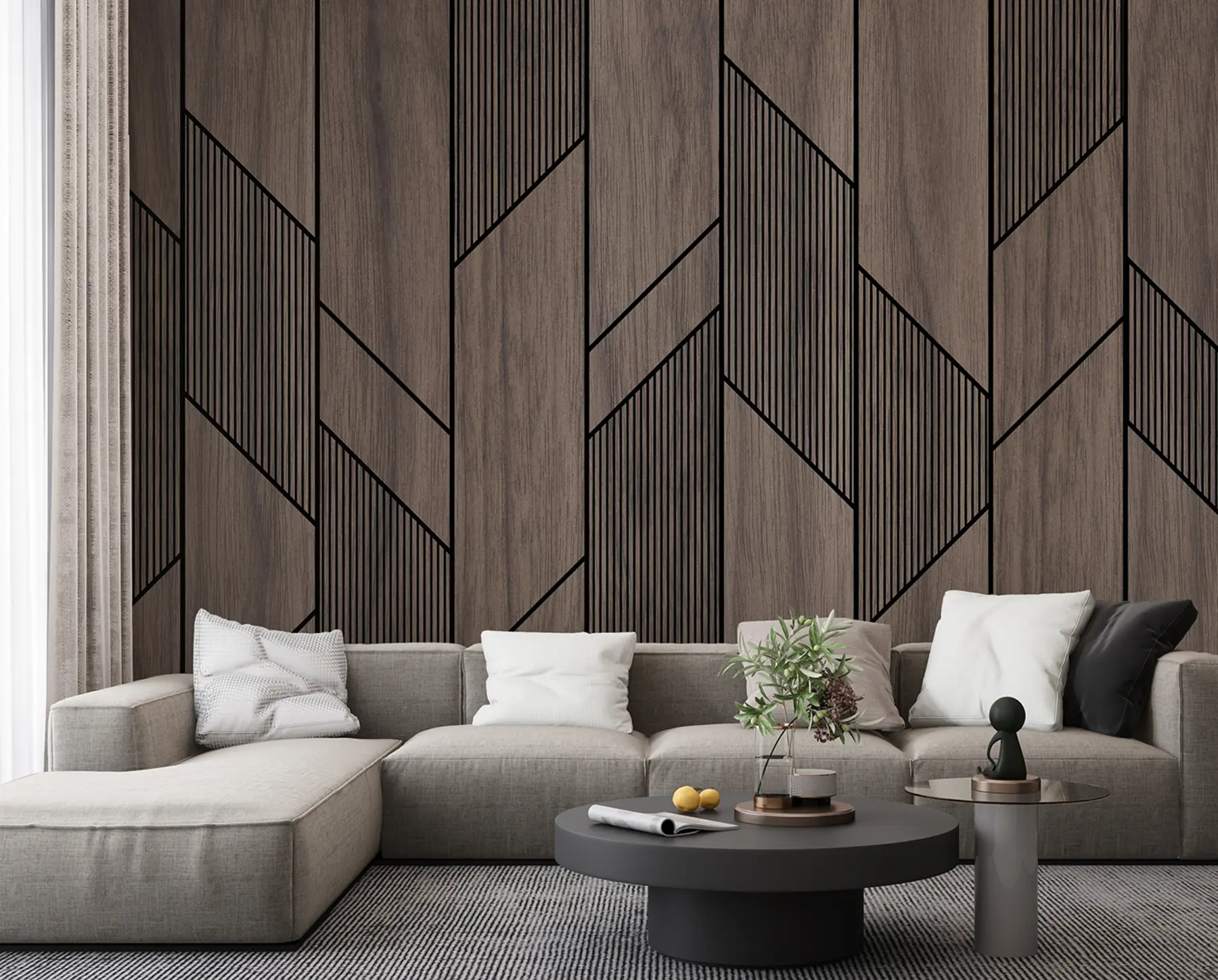 Fototapet Geometrické panely s texturou dřeva u97427