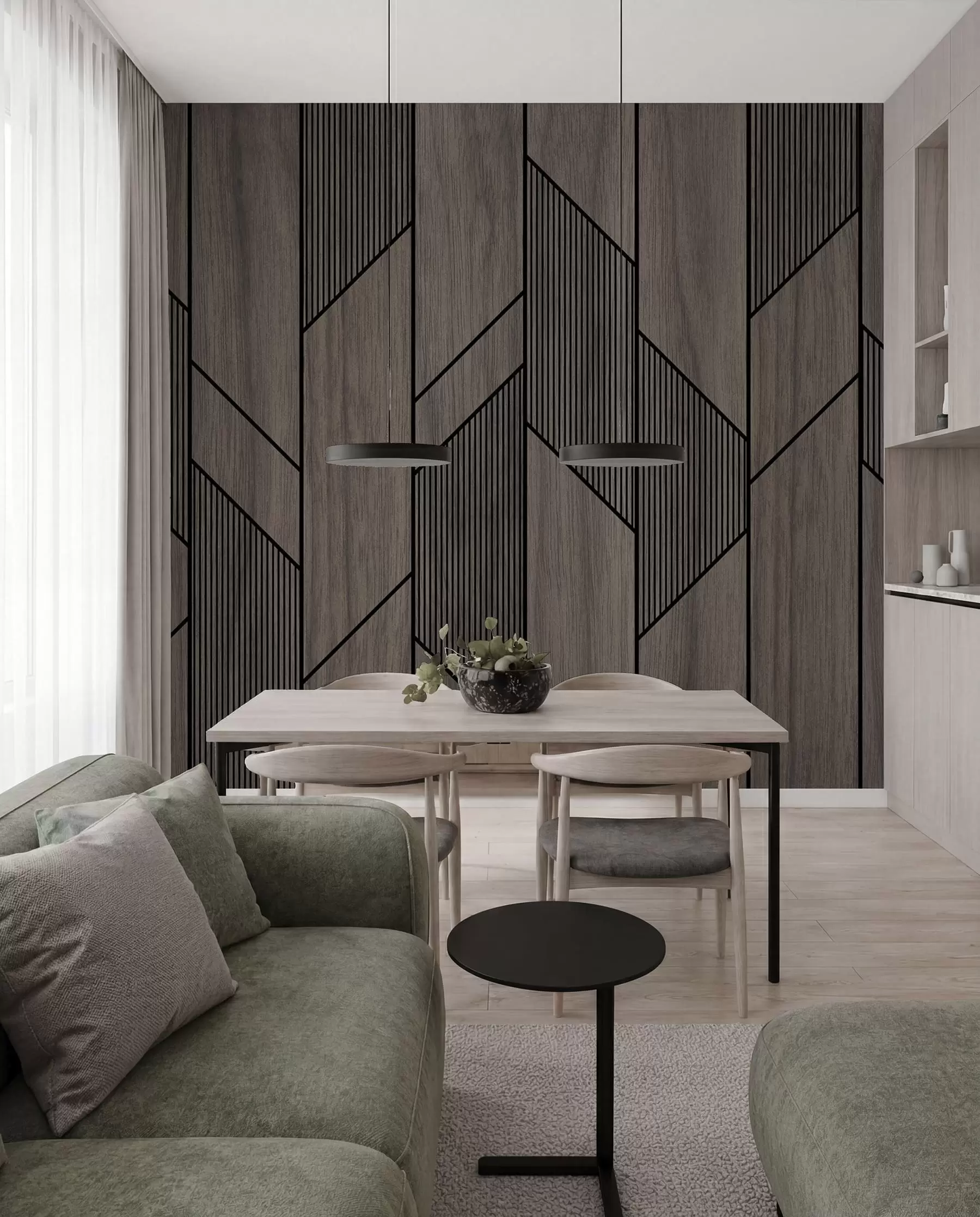 Fototapet Geometrické panely s texturou dřeva u97427