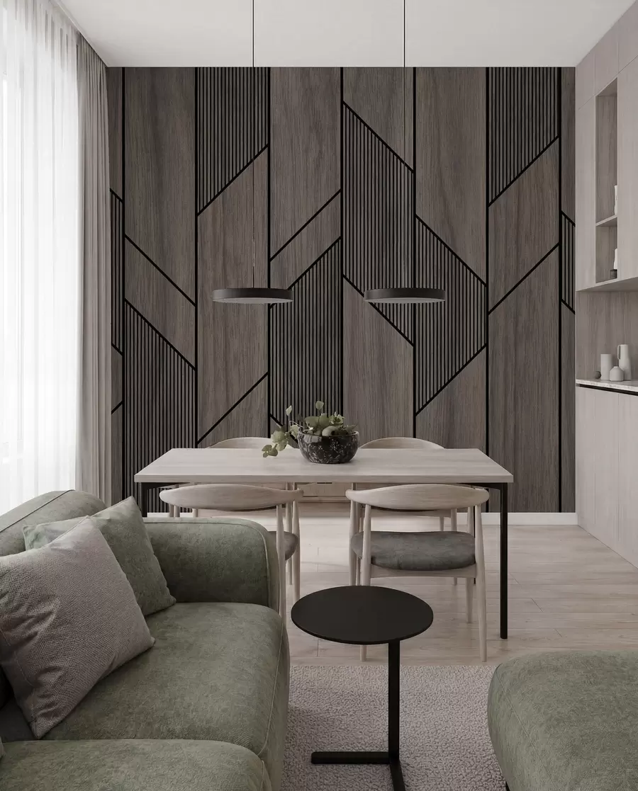 Fototapet Geometrické panely s texturou dřeva u97427