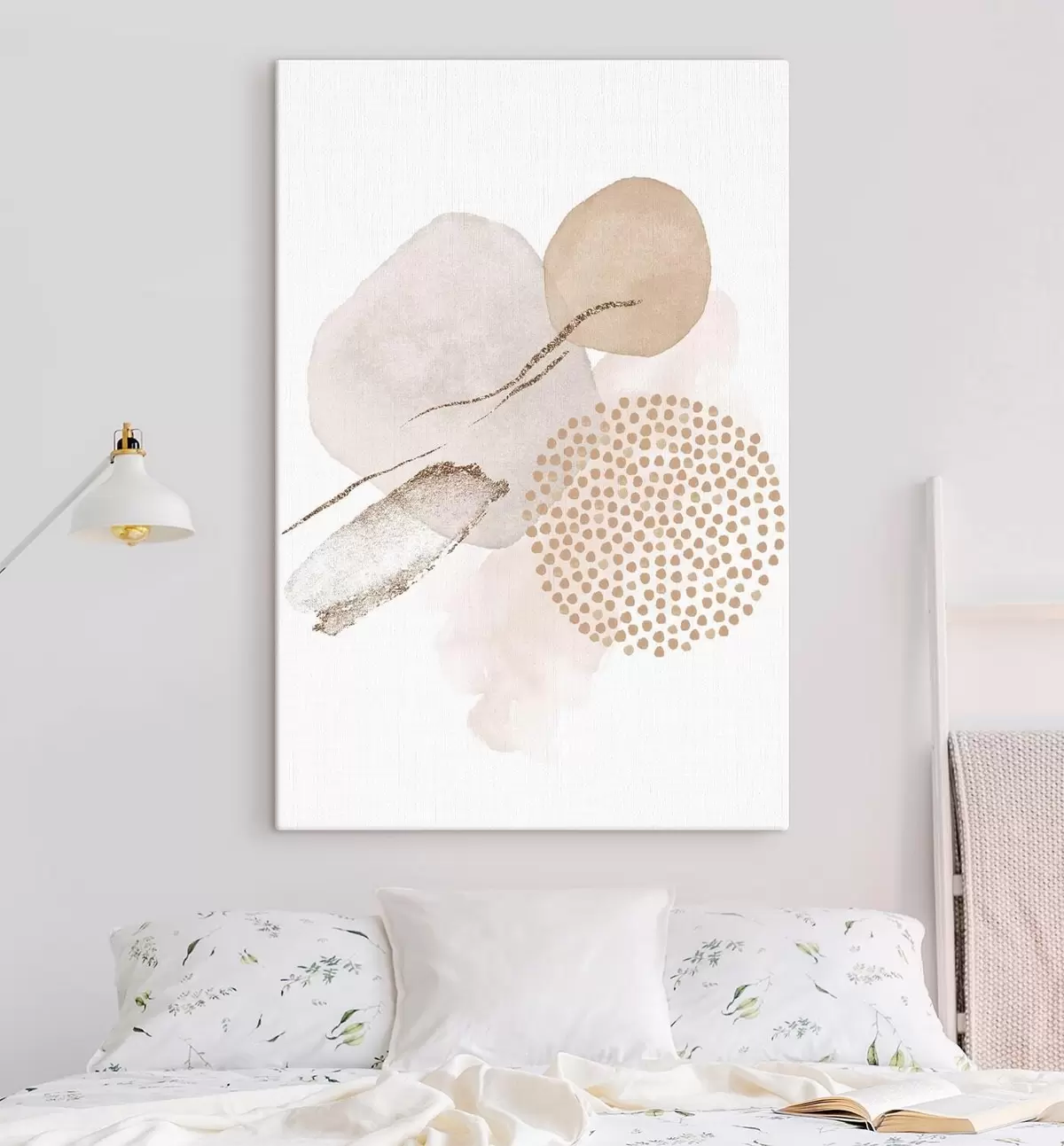 Obraz Béžový a růžový ruměnec na bílém pozadí Č. s35990