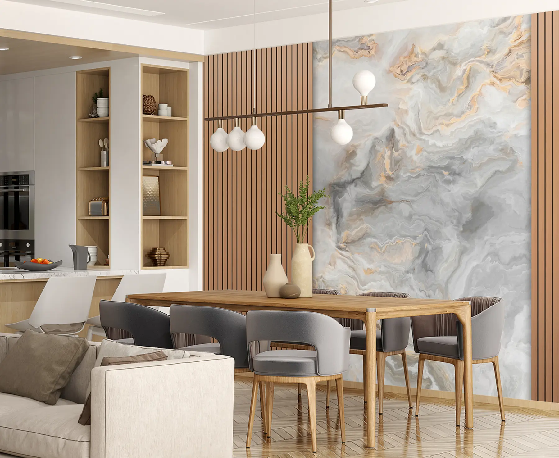 Fototapet Dřevěné lamely s mramorem u97426