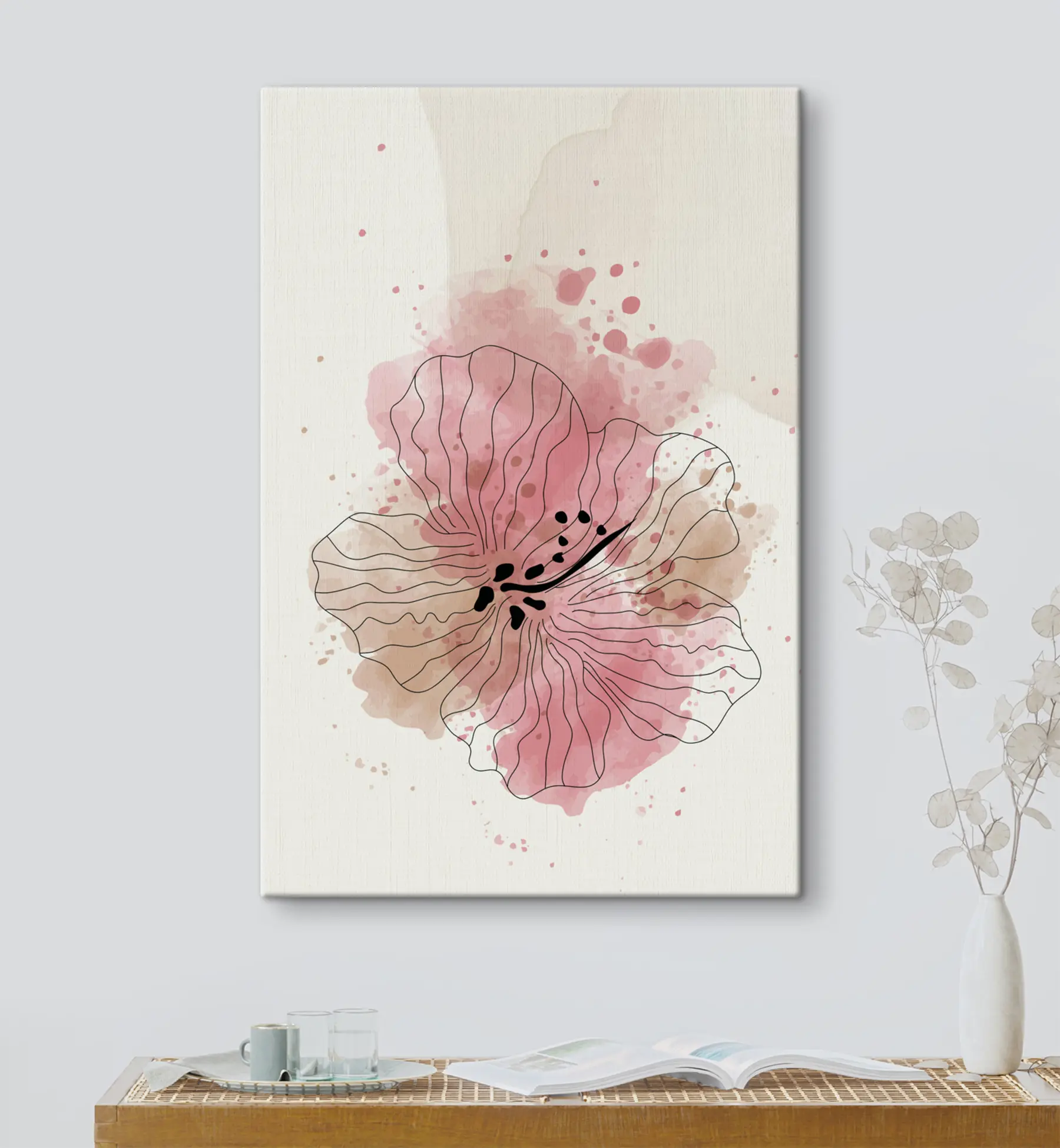 Obraz Růžový ruměnec v akvarelu Č. s36136