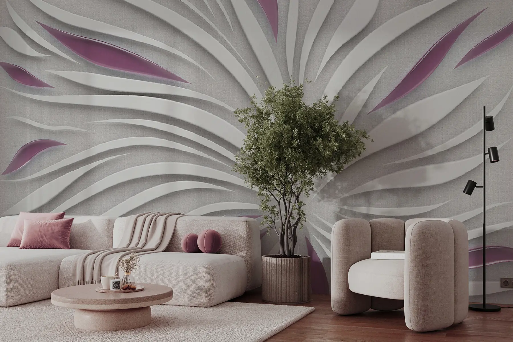 Fototapet Abstraktní květina na látce v růžových barvách u06452v4