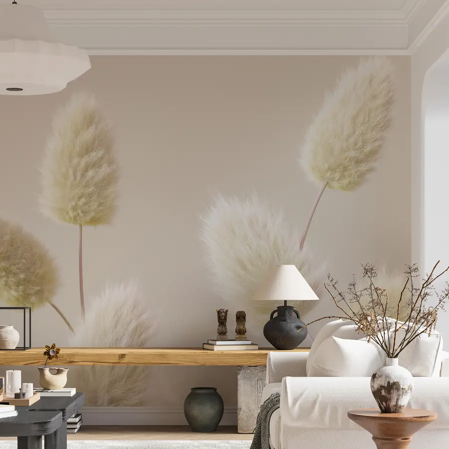 Fototapet Trendy béžové sušené květiny v boho stylu u98432v1