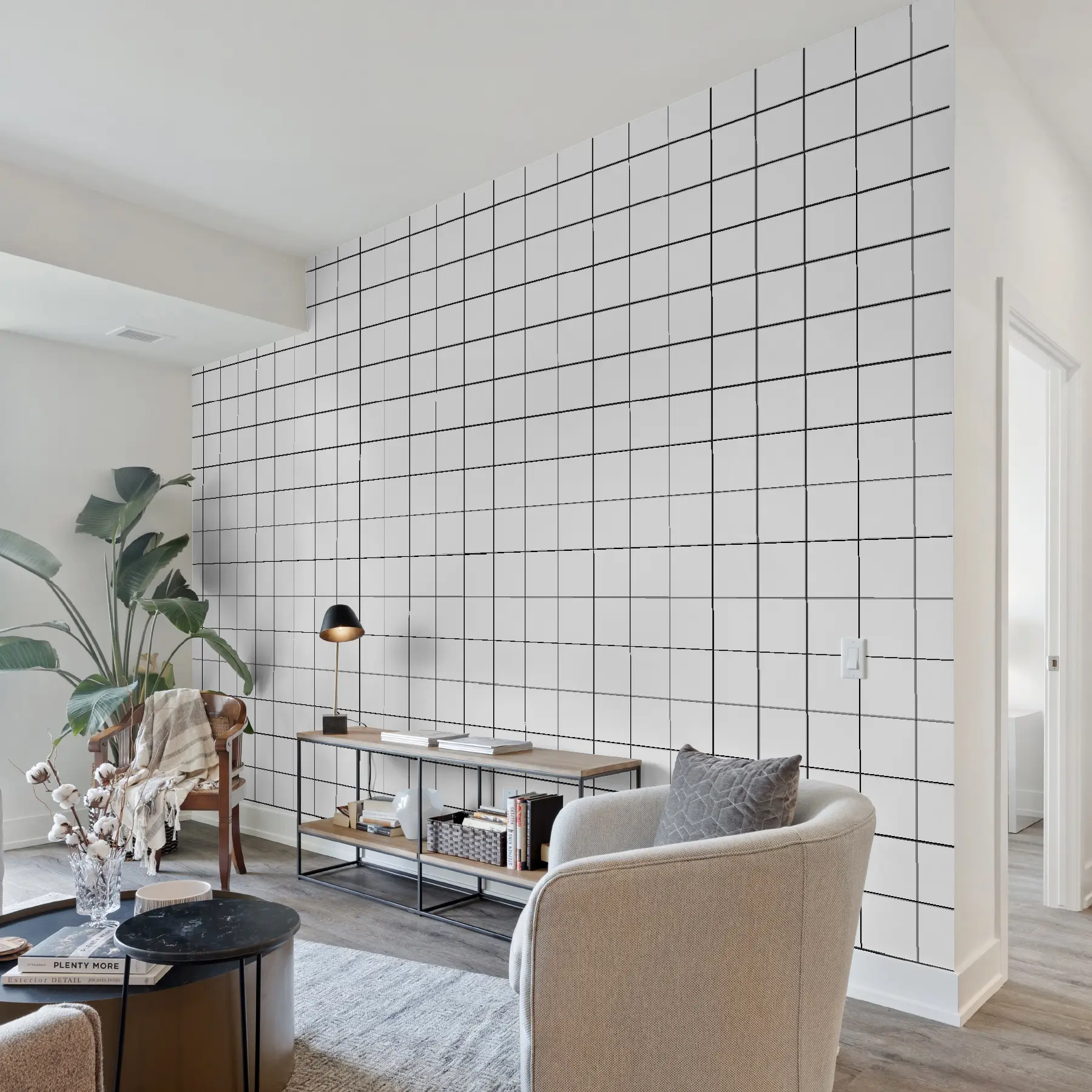 Fototapet Trendy minimalistická kostkovaná tapeta u98561