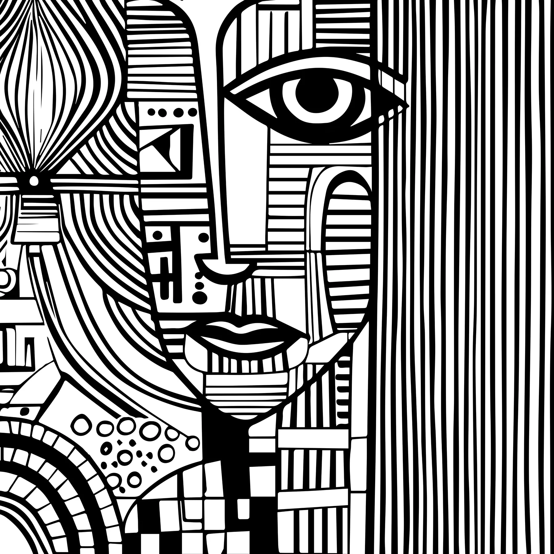 Fototapet Abstraktní černobílá tvář u98714