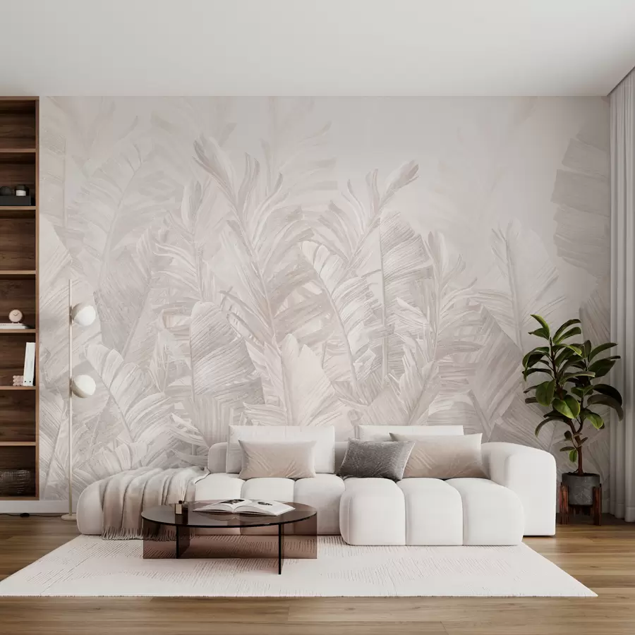 Fototapet Trendy tropické béžové listy u98951