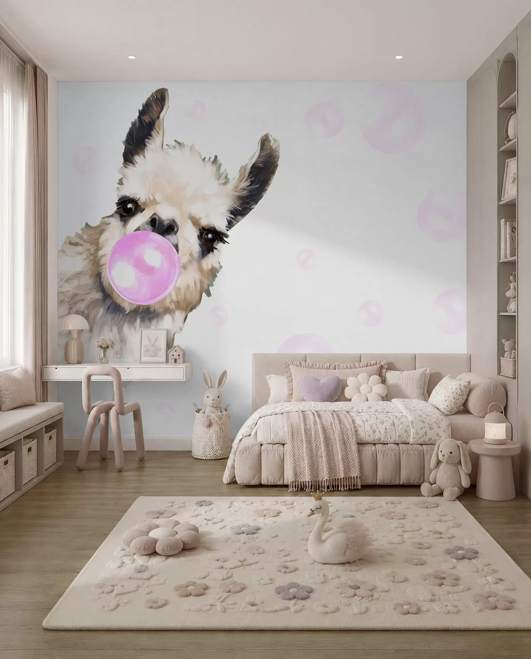 Fototapet Lama se žvýkačkovou bublinou u98952
