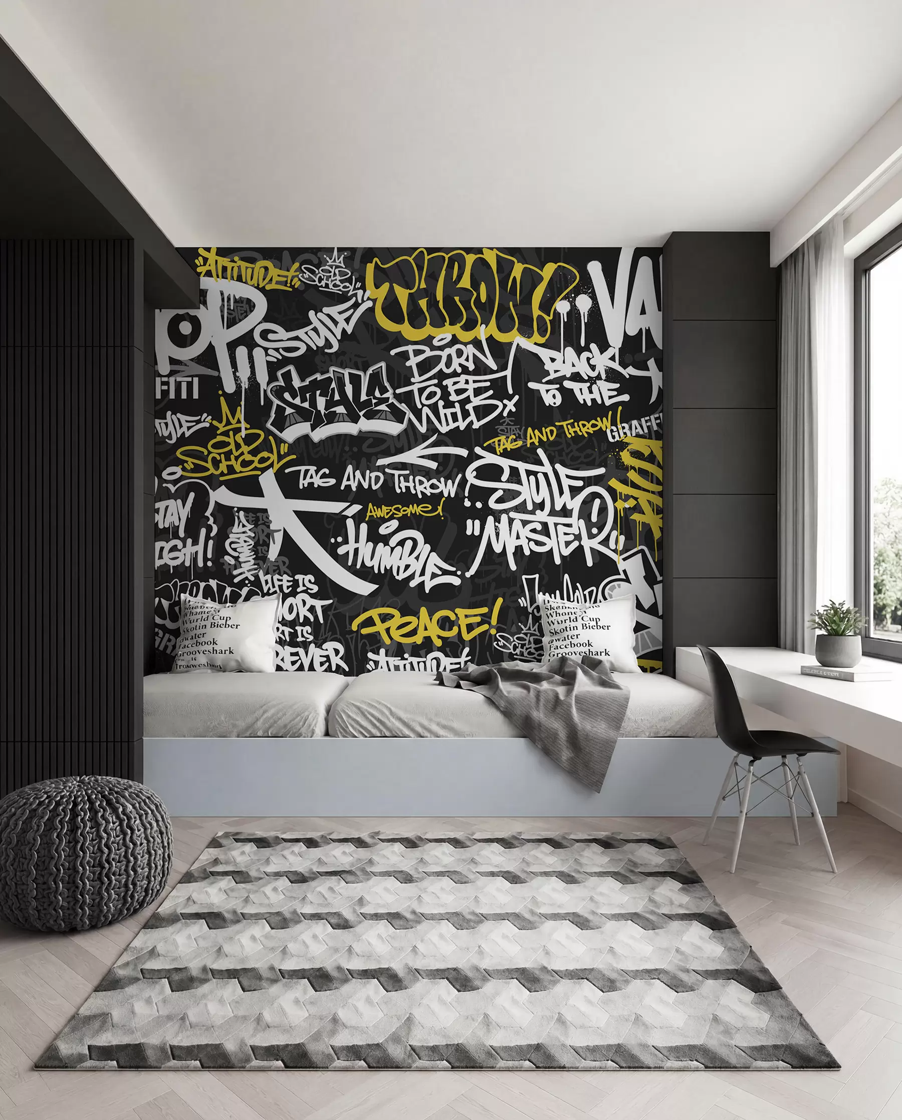 Fototapet Rytmus městského graffiti u98895