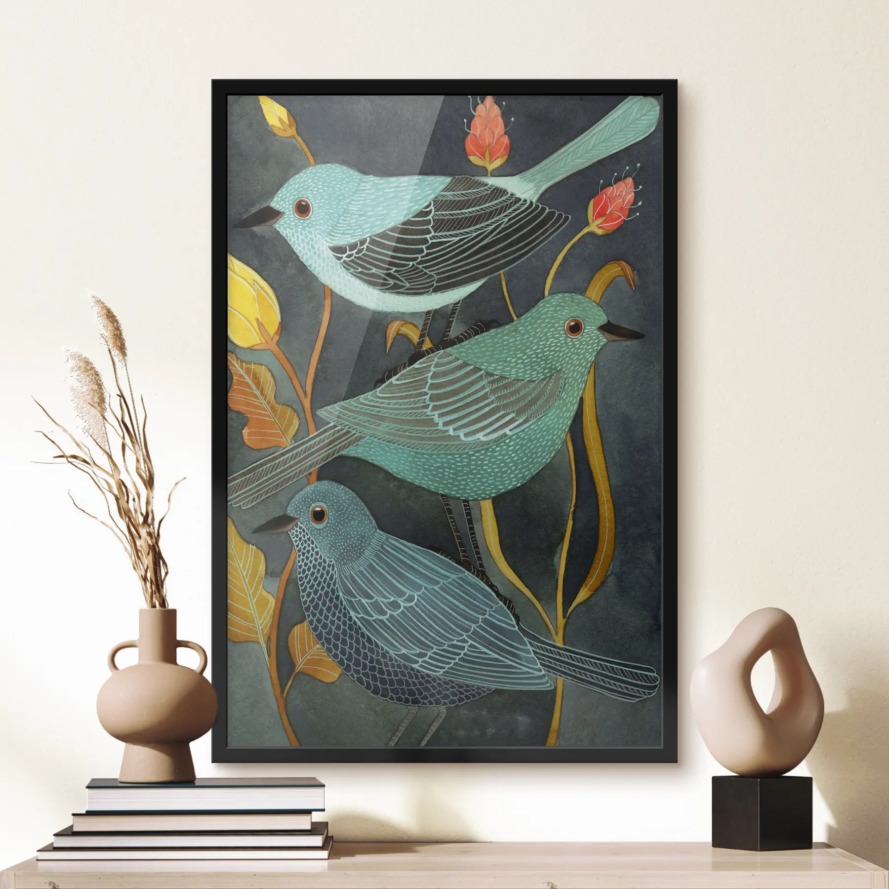 Obraz Tři ptáci se rozhlížejí Č. f03061