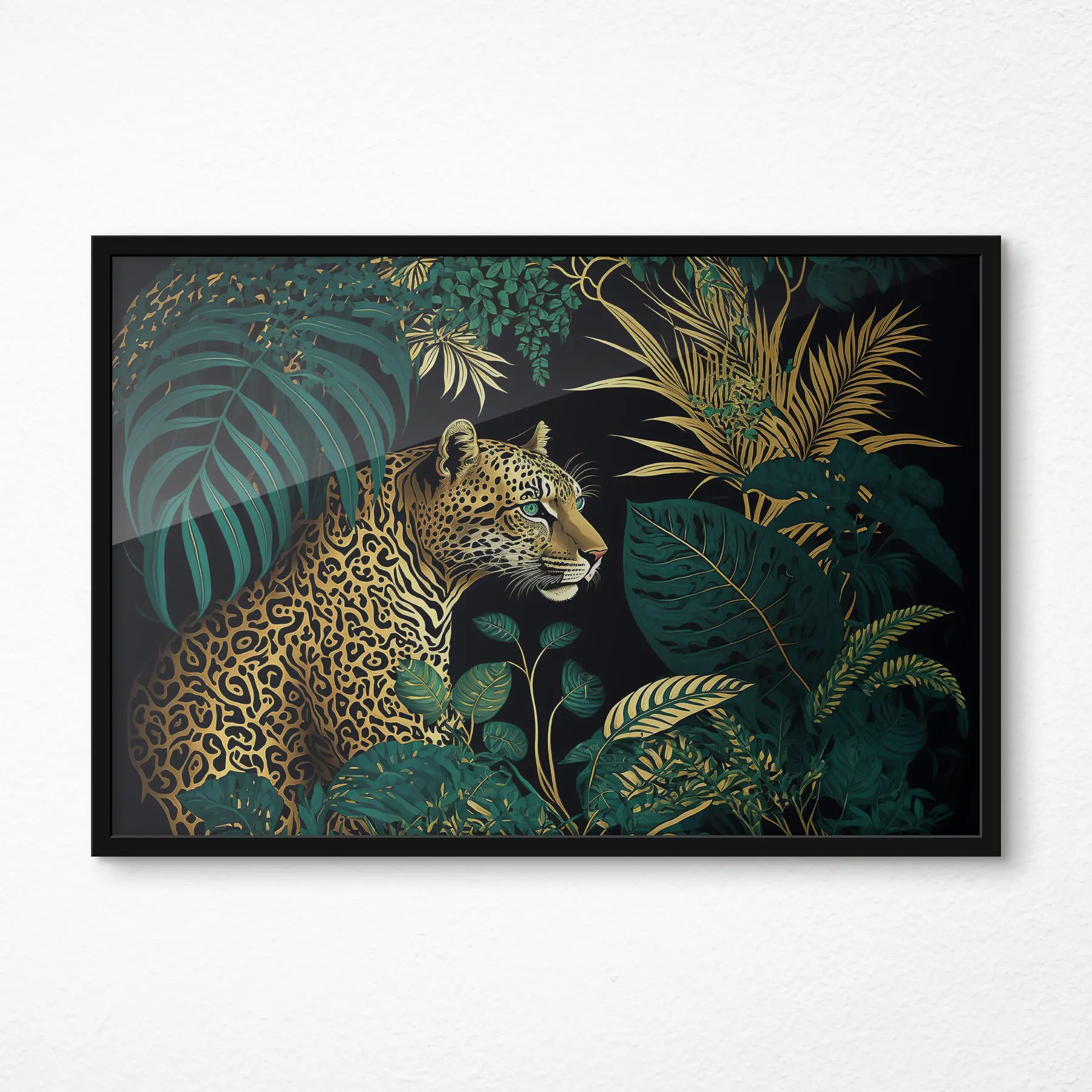 Obraz Leopard se zelenýma očima v tropických křovinách Č. f33932