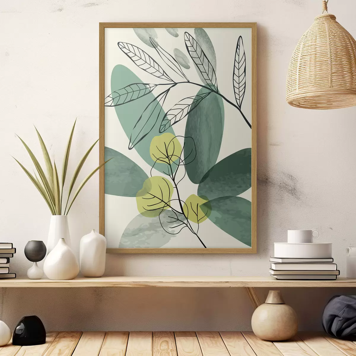 Poster Akvarelová kresba boho listů f36106