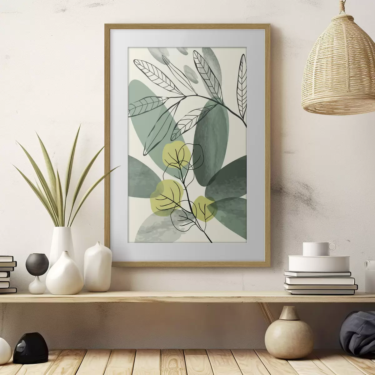Poster Akvarelová kresba boho listů f36106