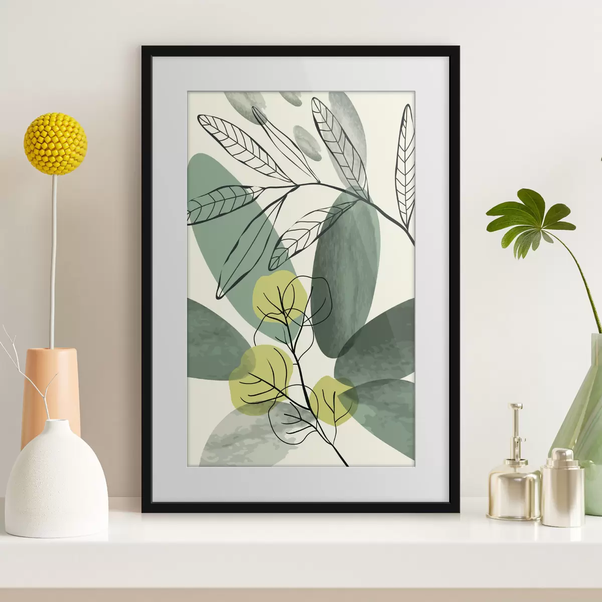 Poster Akvarelová kresba boho listů f36106