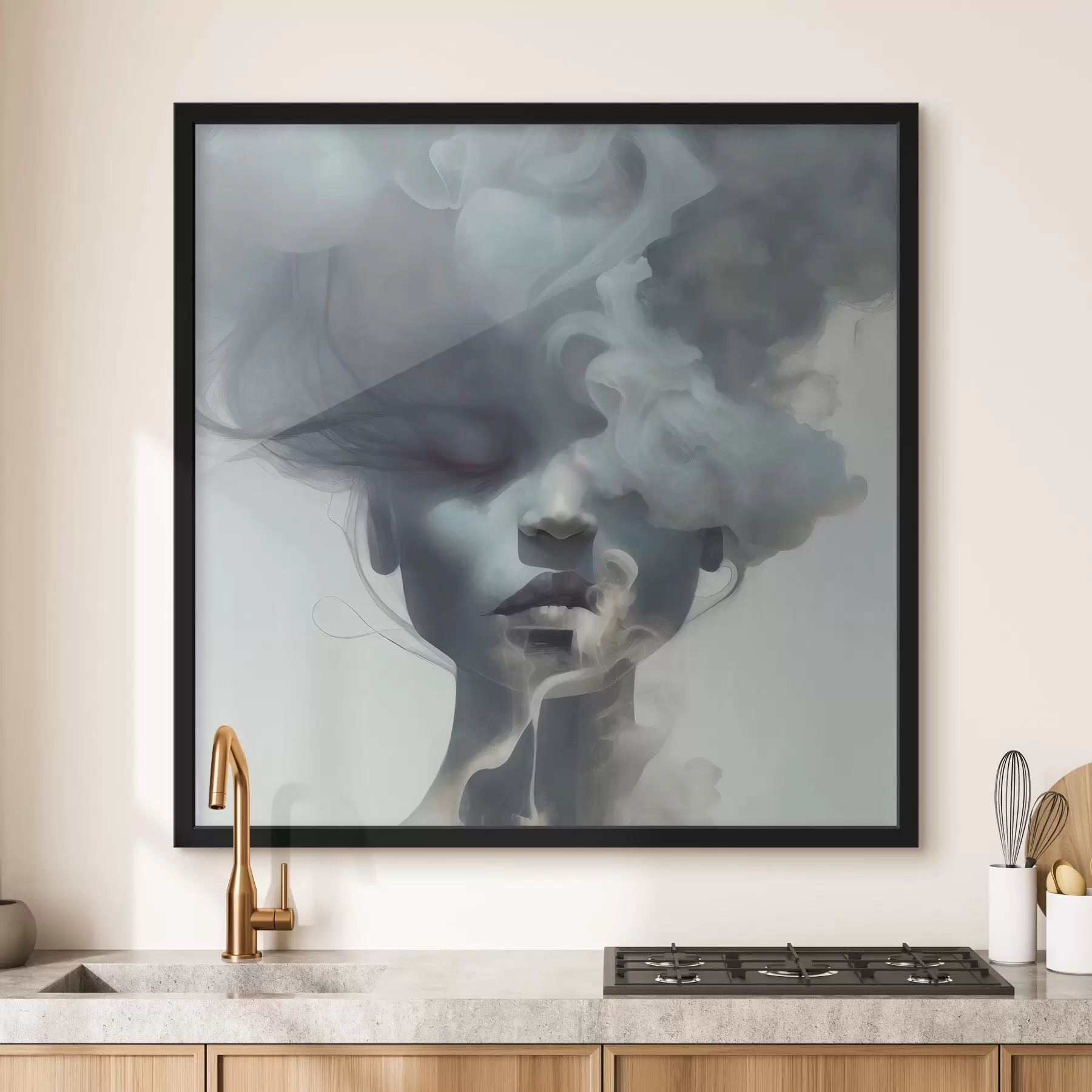 Fototapet Dívka a šedá mlha f35818