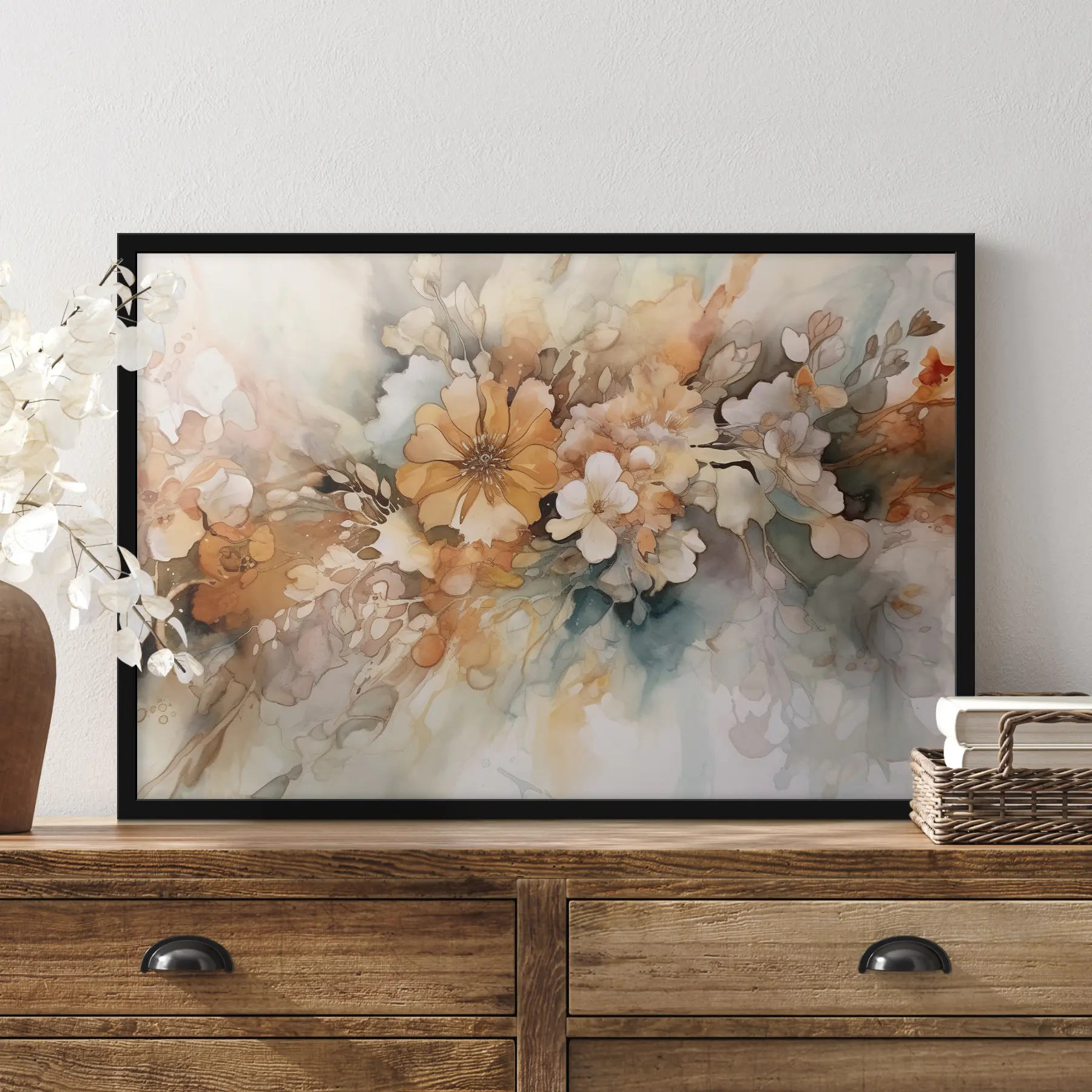 Fototapet béžové květiny f34202