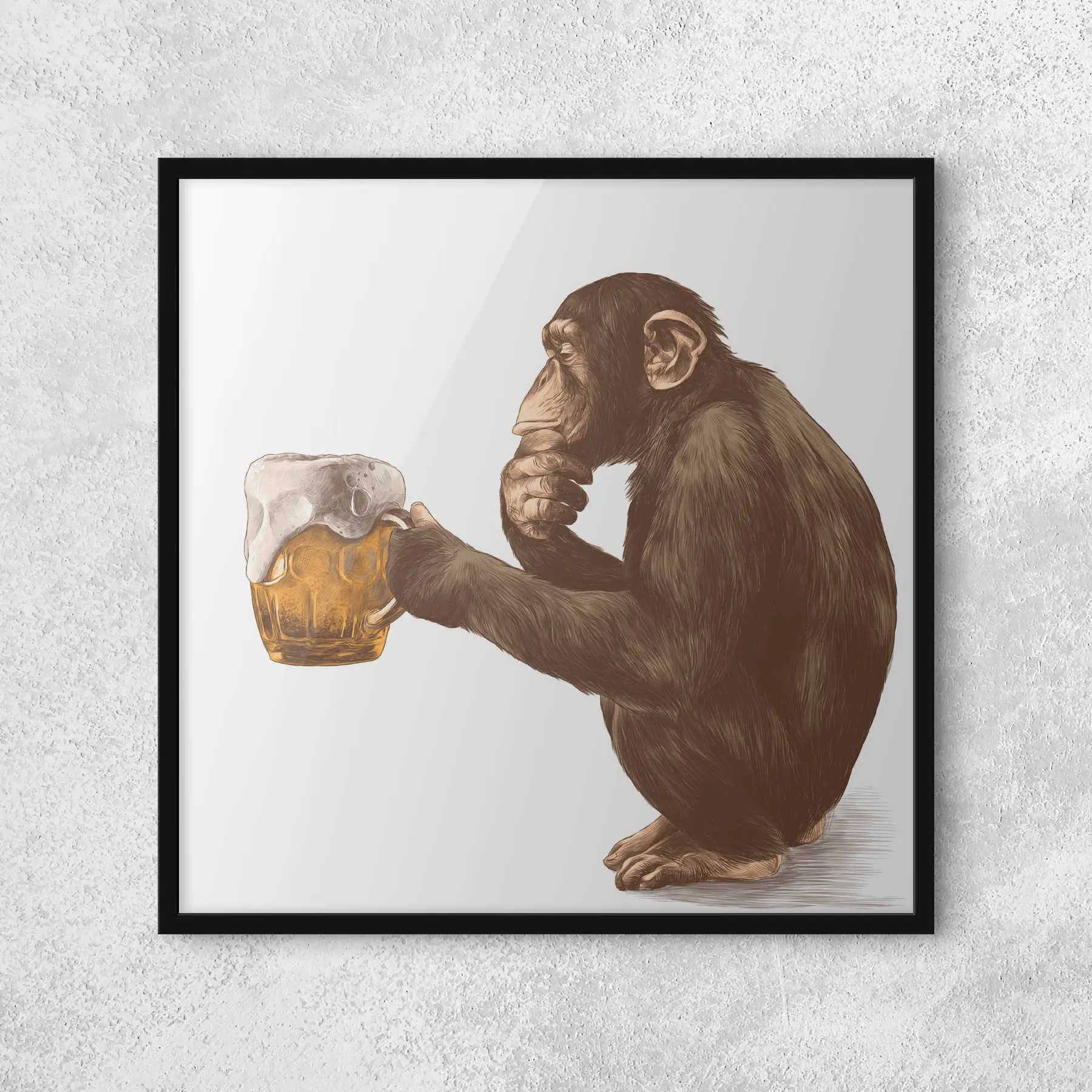 Obraz Opice s pivem Č. f31304