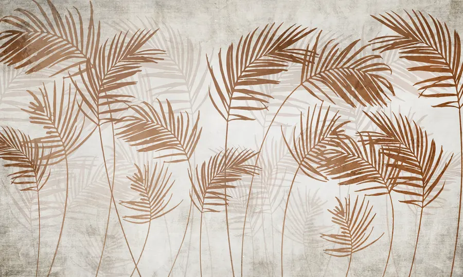 Fototapet Design tapety s tropickými stromy a listy v mlžném lese u98974