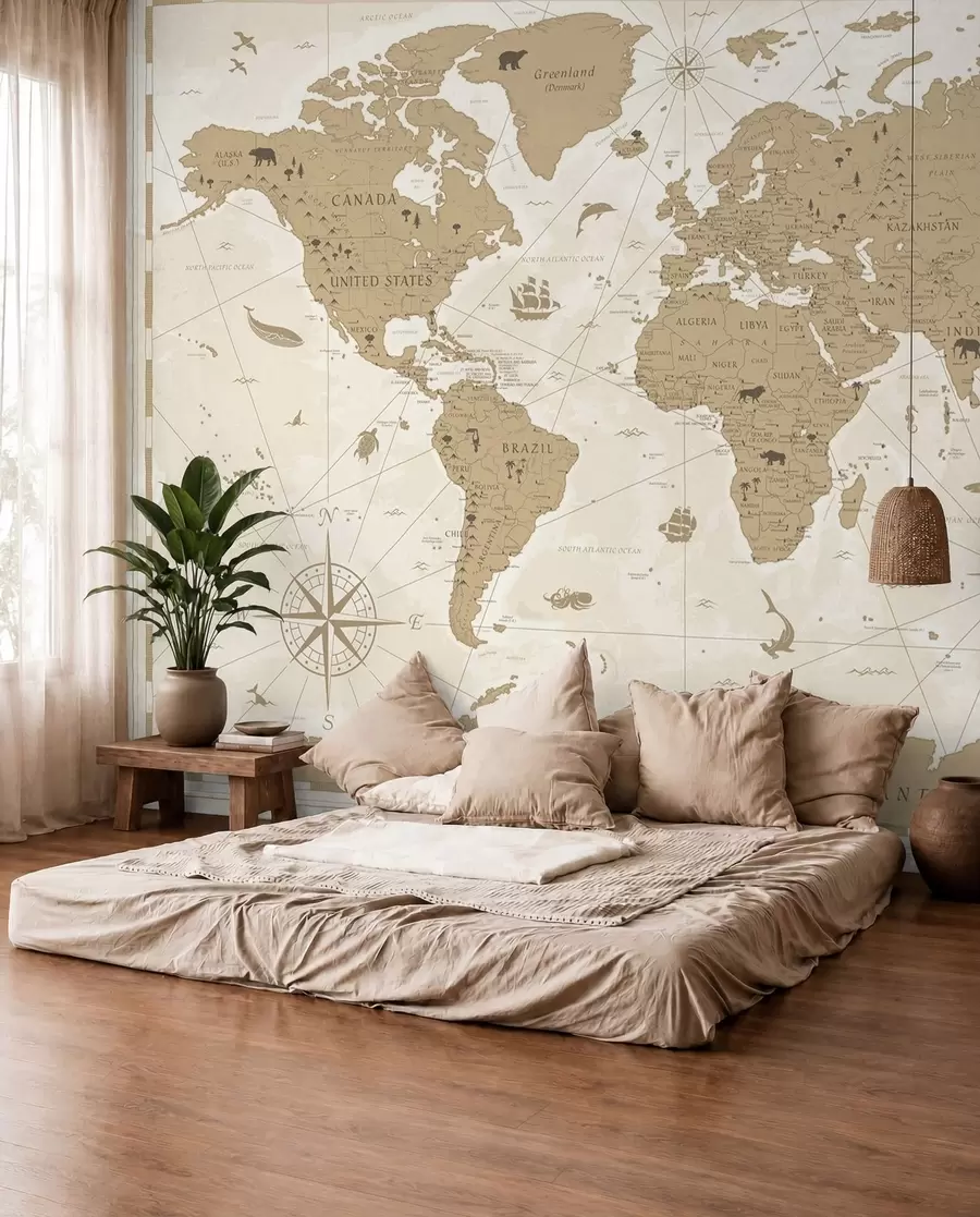 Fototapet Vintage mapa světa u99074