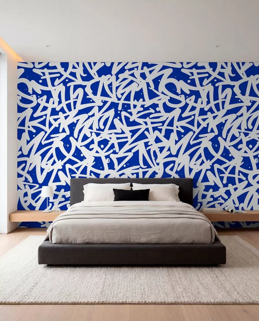 Fototapet Graffiti Emoce: Blue u99087v2