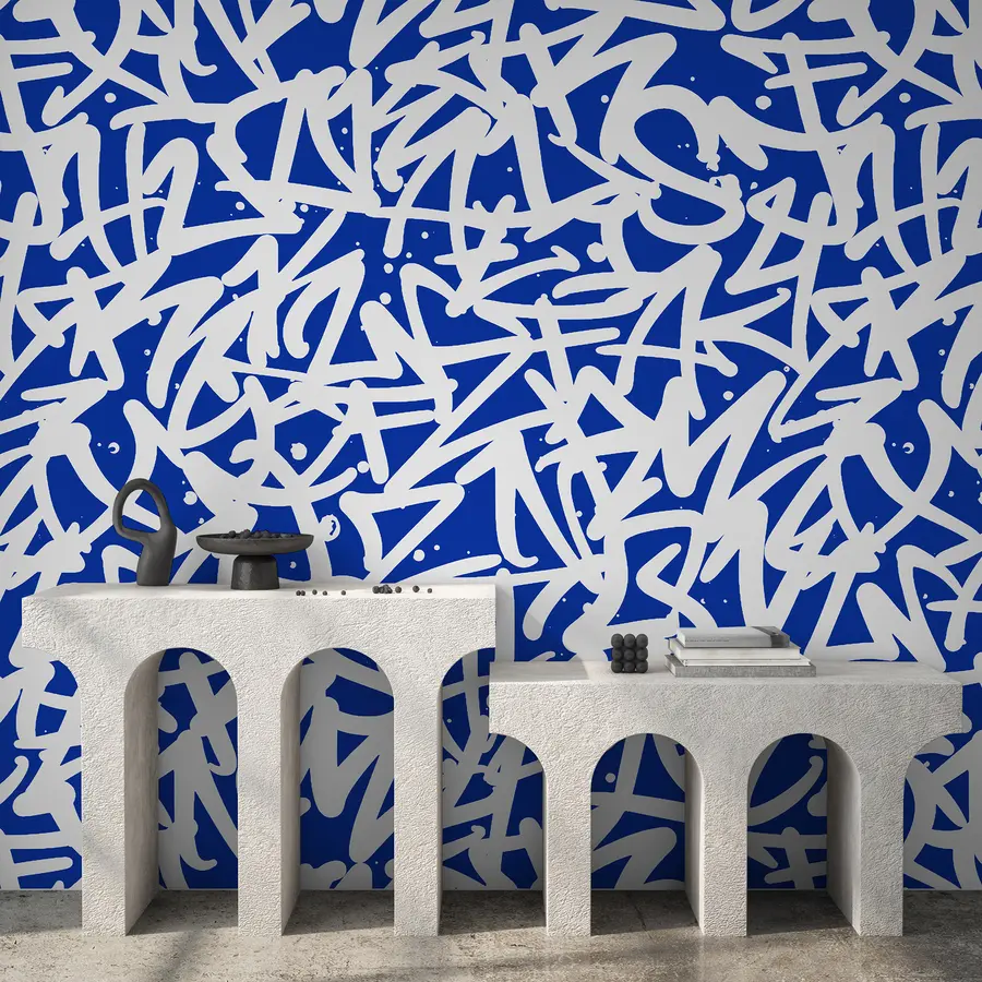 Fototapet Graffiti Emoce: Blue u99087v2