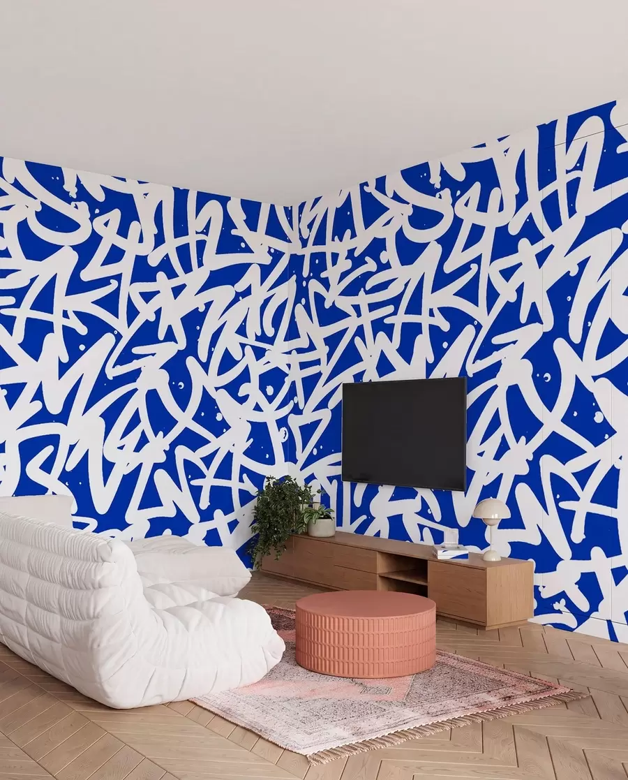 Fototapet Graffiti Emoce: Blue u99087v2