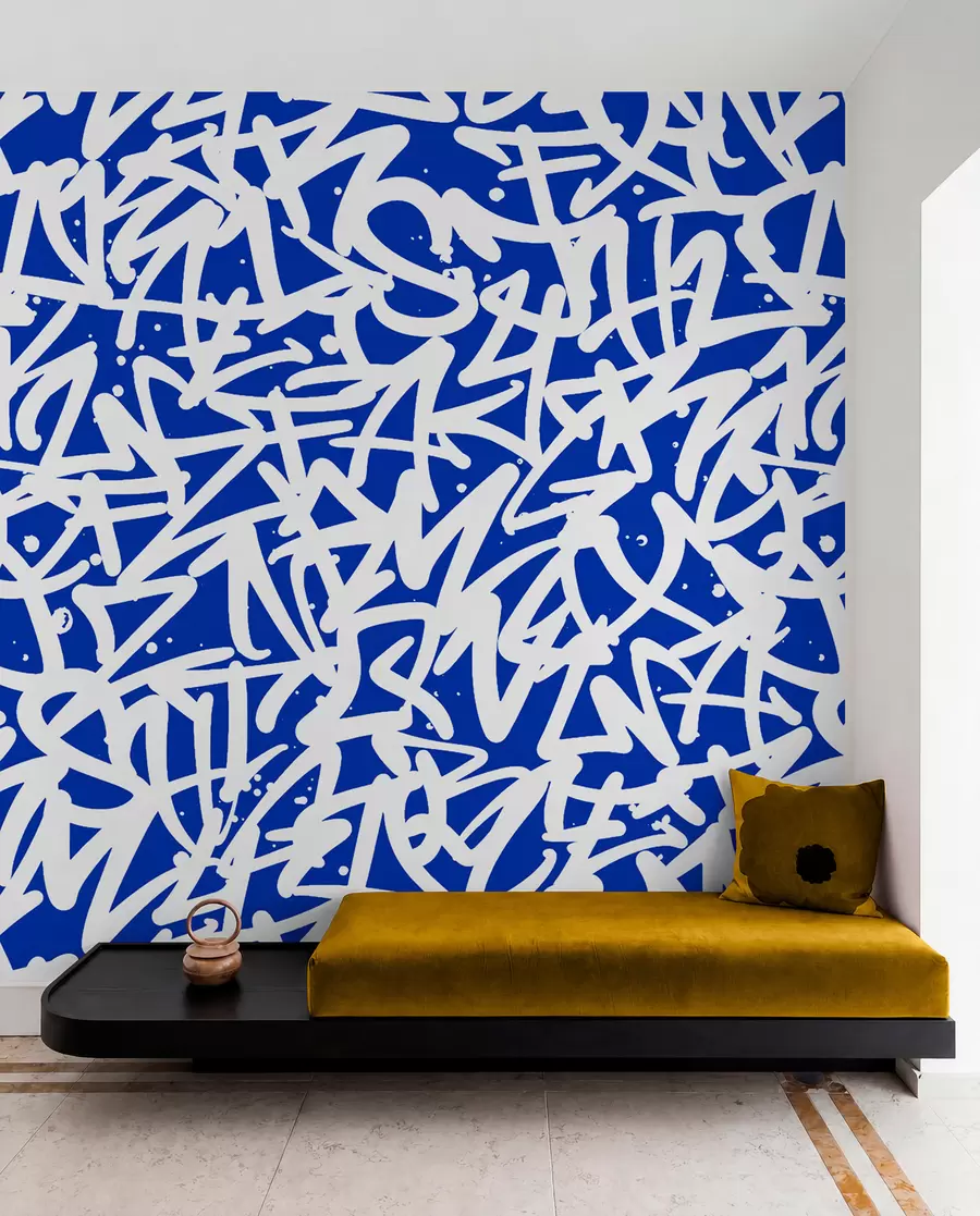 Fototapet Graffiti Emoce: Blue u99087v2