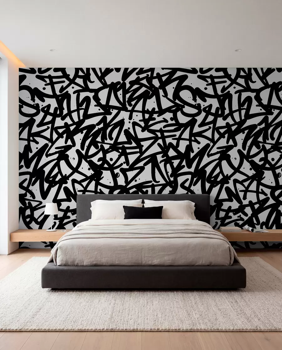 Fototapet Graffiti Emoce: Black u99087v3