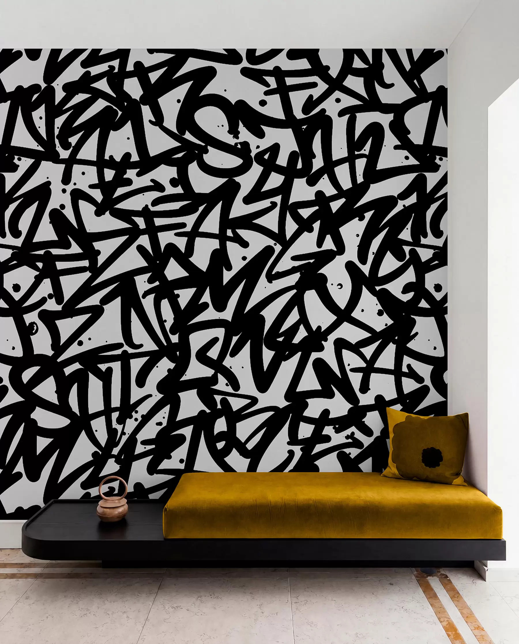 Fototapet Graffiti Emoce: Black u99087v3