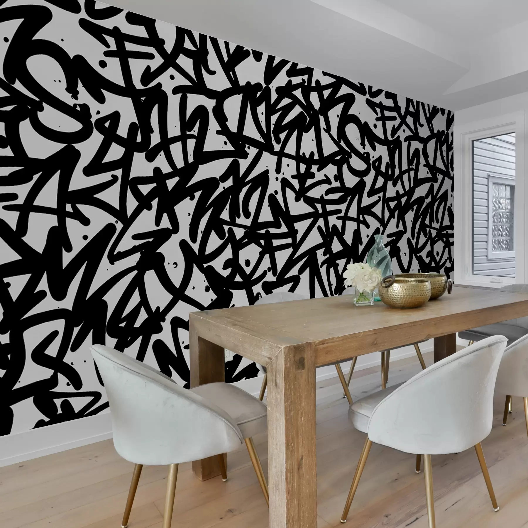 Fototapet Graffiti Emoce: Black u99087v3
