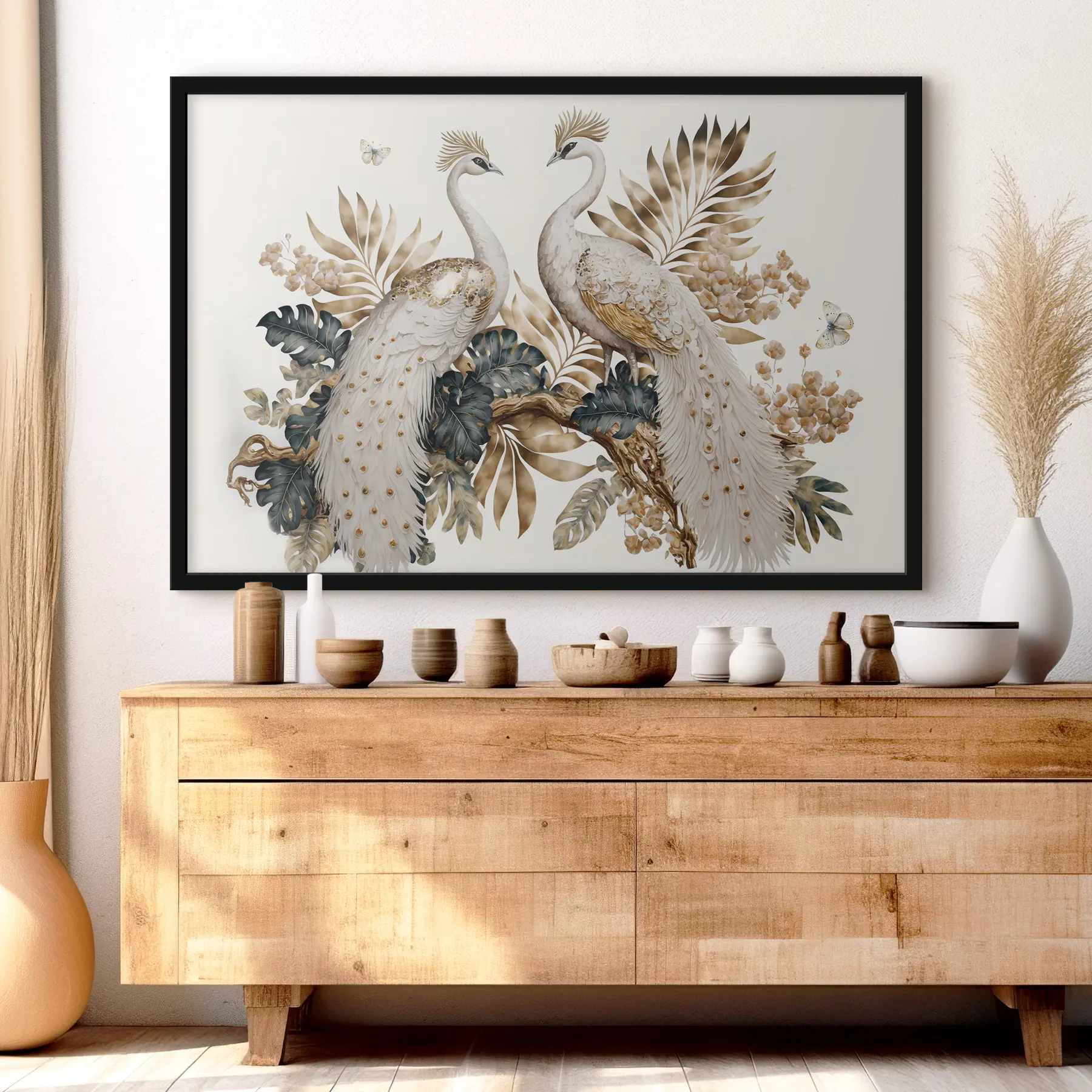 Fototapet Dva bílí pávi f33942