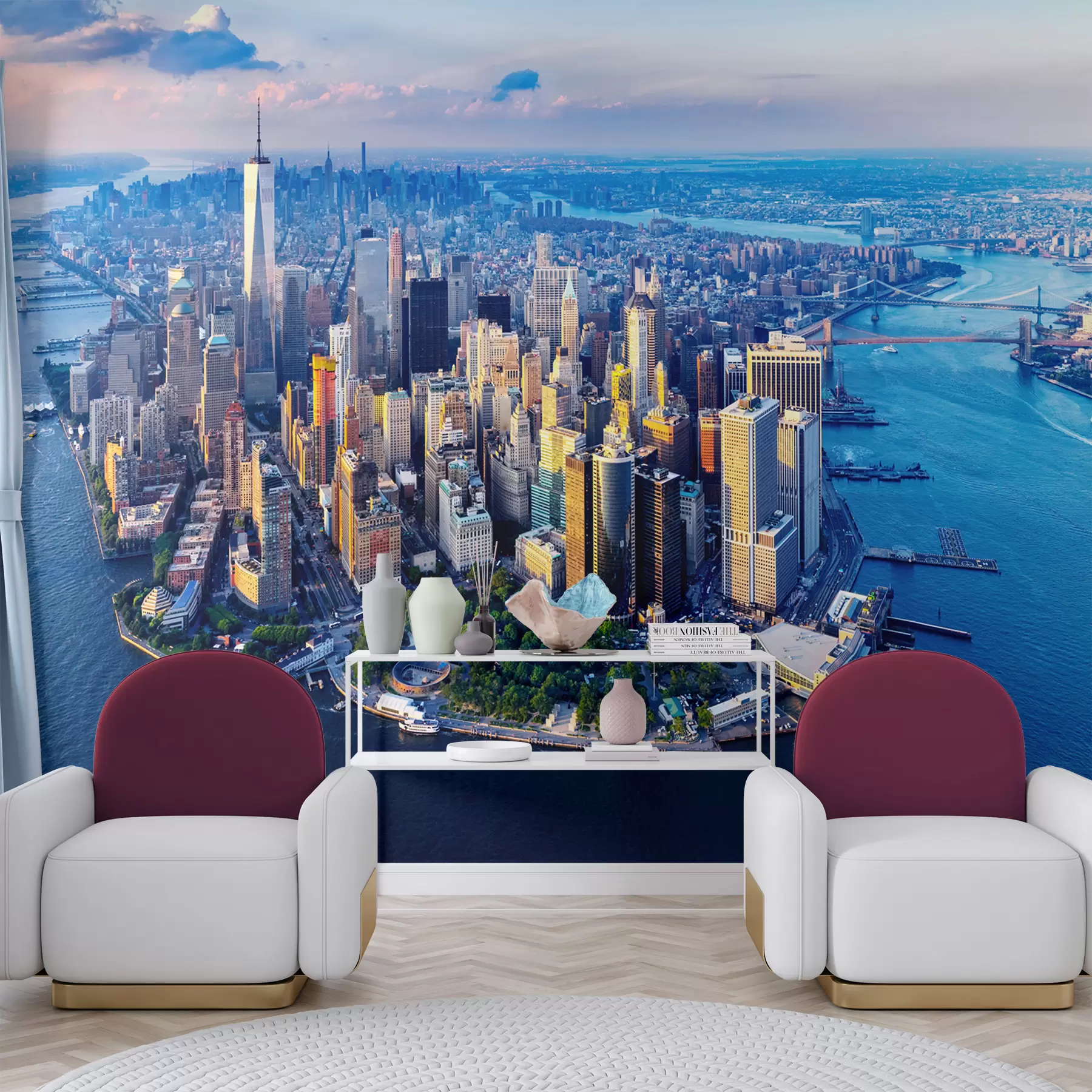 Fototapet Pohled z ptačí perspektivy na newyorský Manhattan, USA u98643