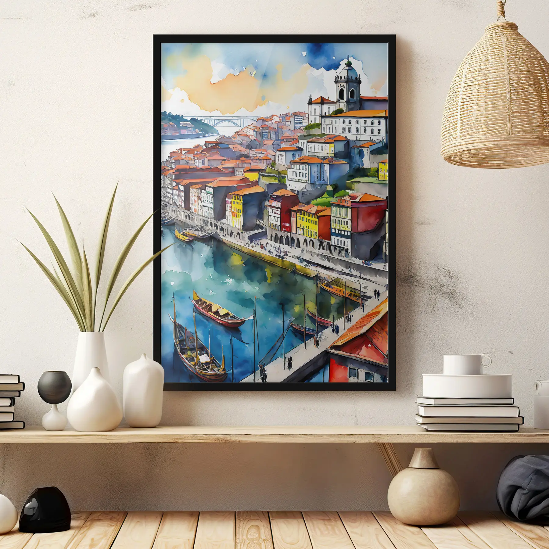 Obraz Akvarel města Portugalsko, Porto, kresba architektury Č. f36680