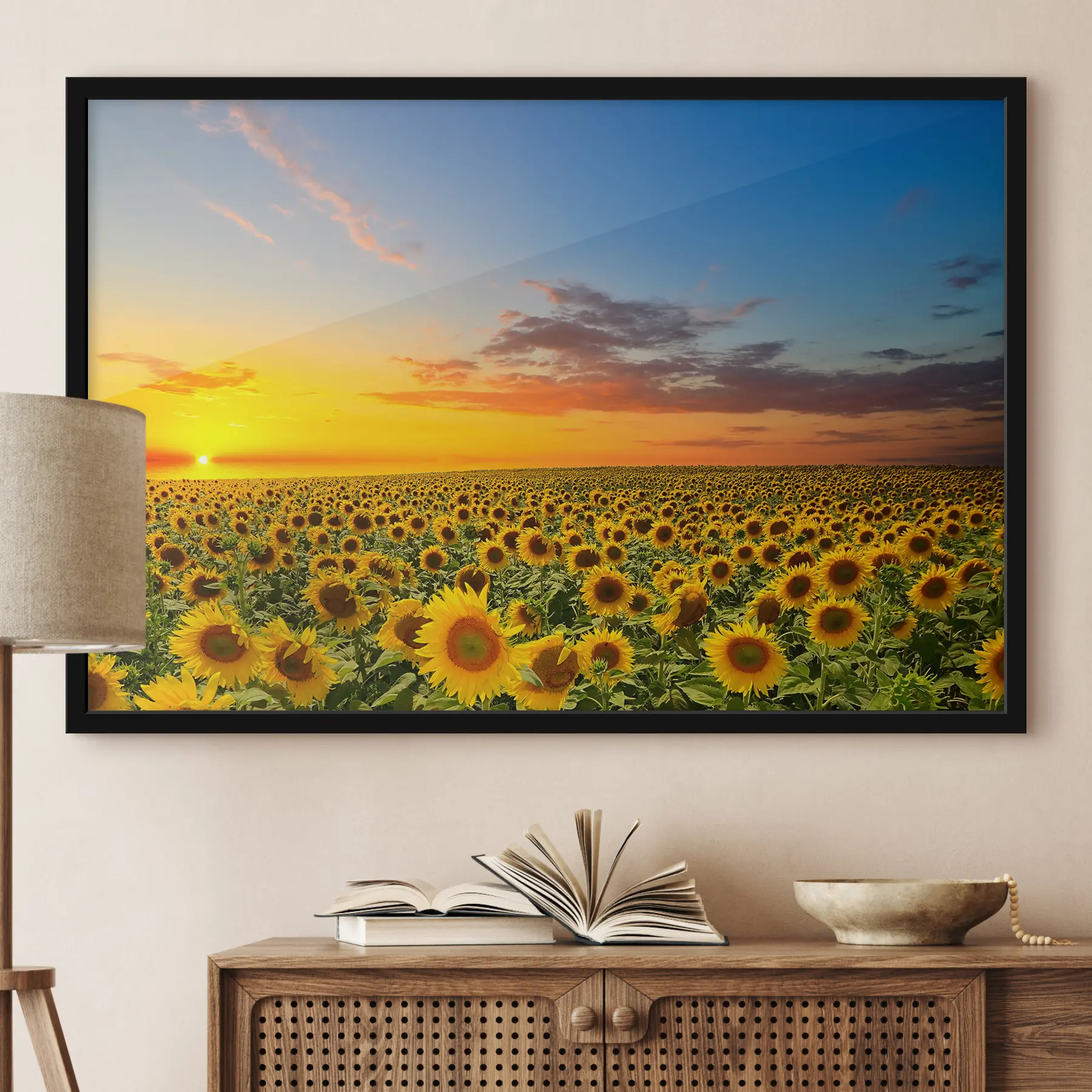 Fototapet Svítání na poli slunečnic f05429