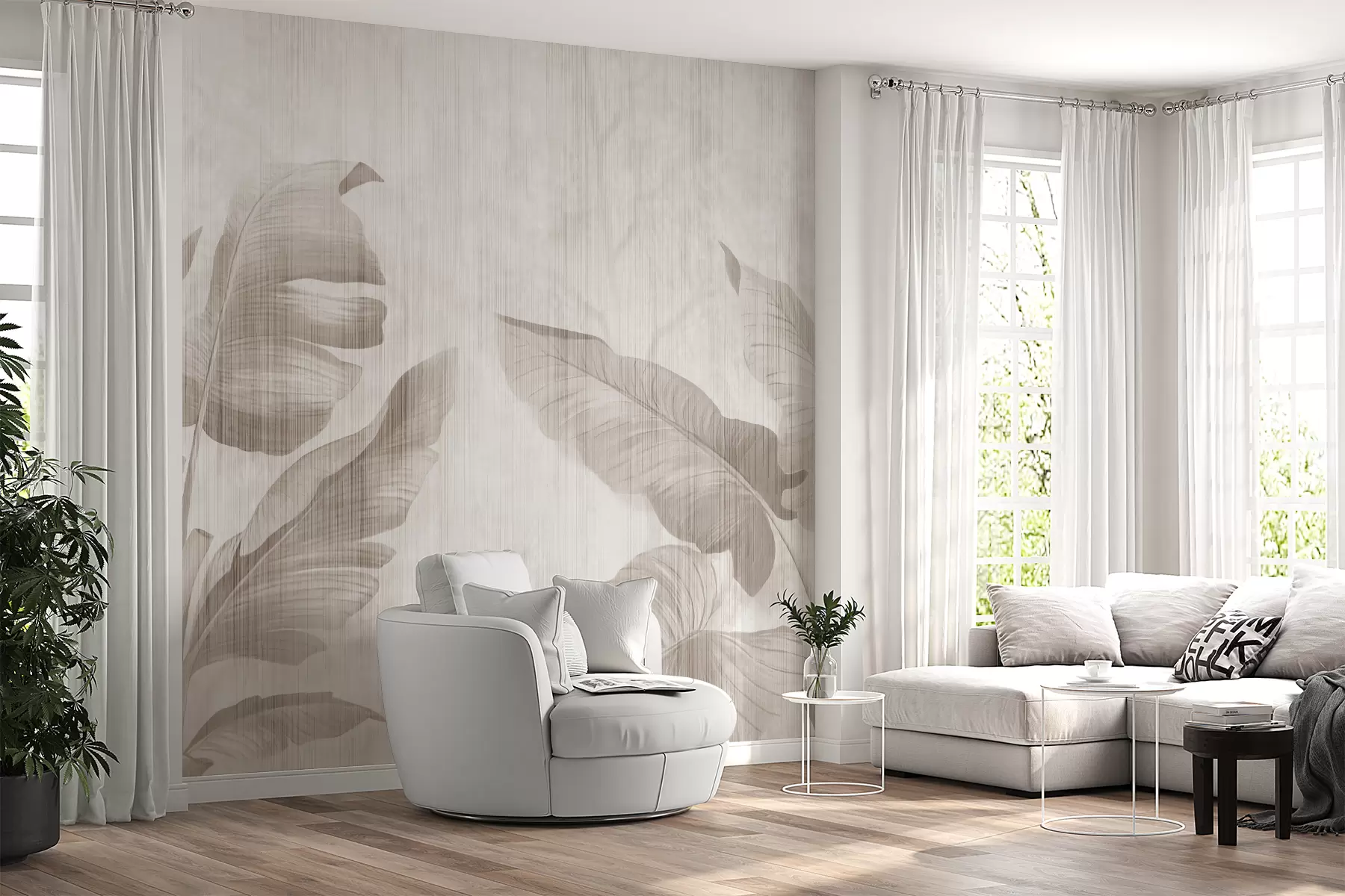 Fototapet Tropické listy ve stylu grunge u00299d1