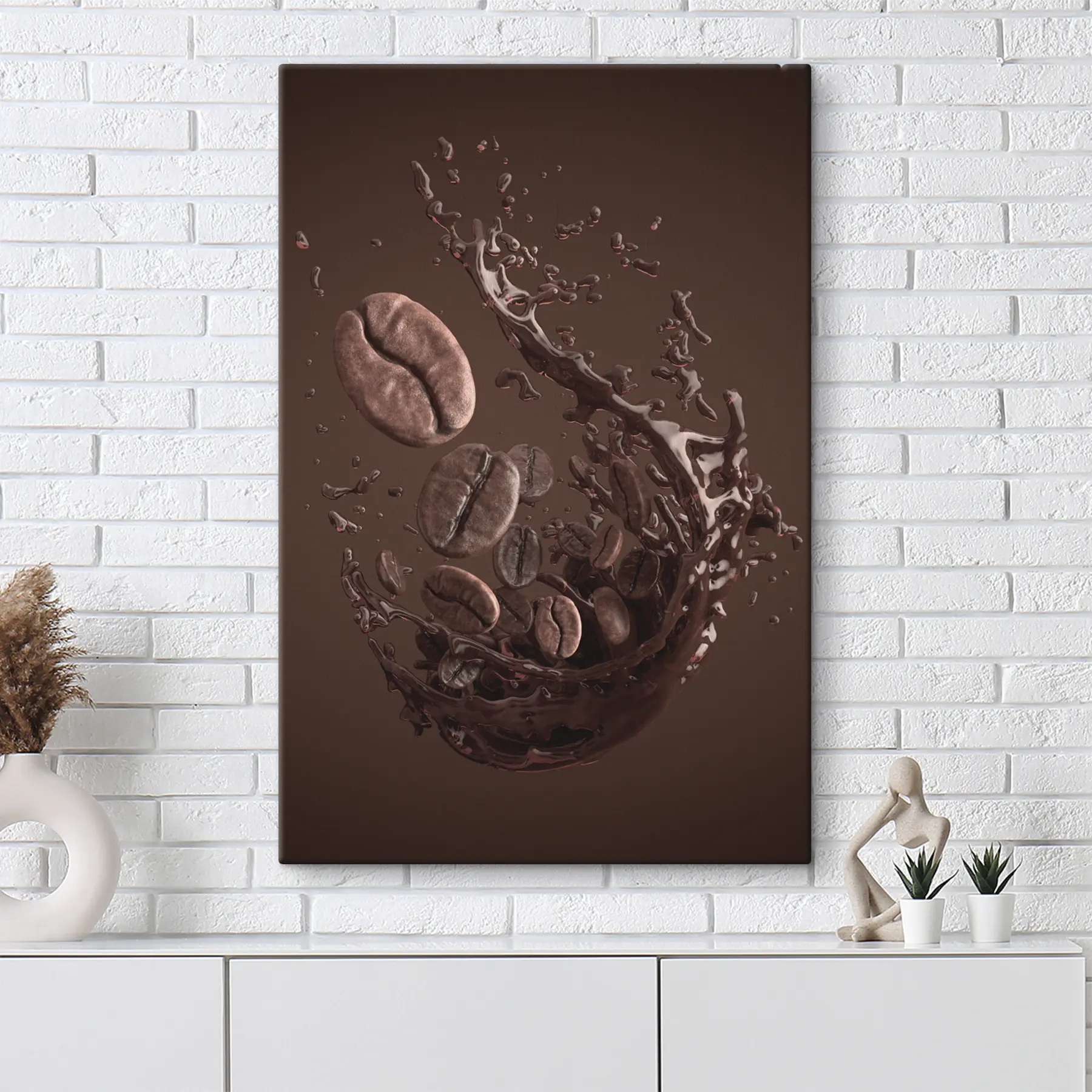Fototapet Grafický efekt kávy a kávových zrn s37176