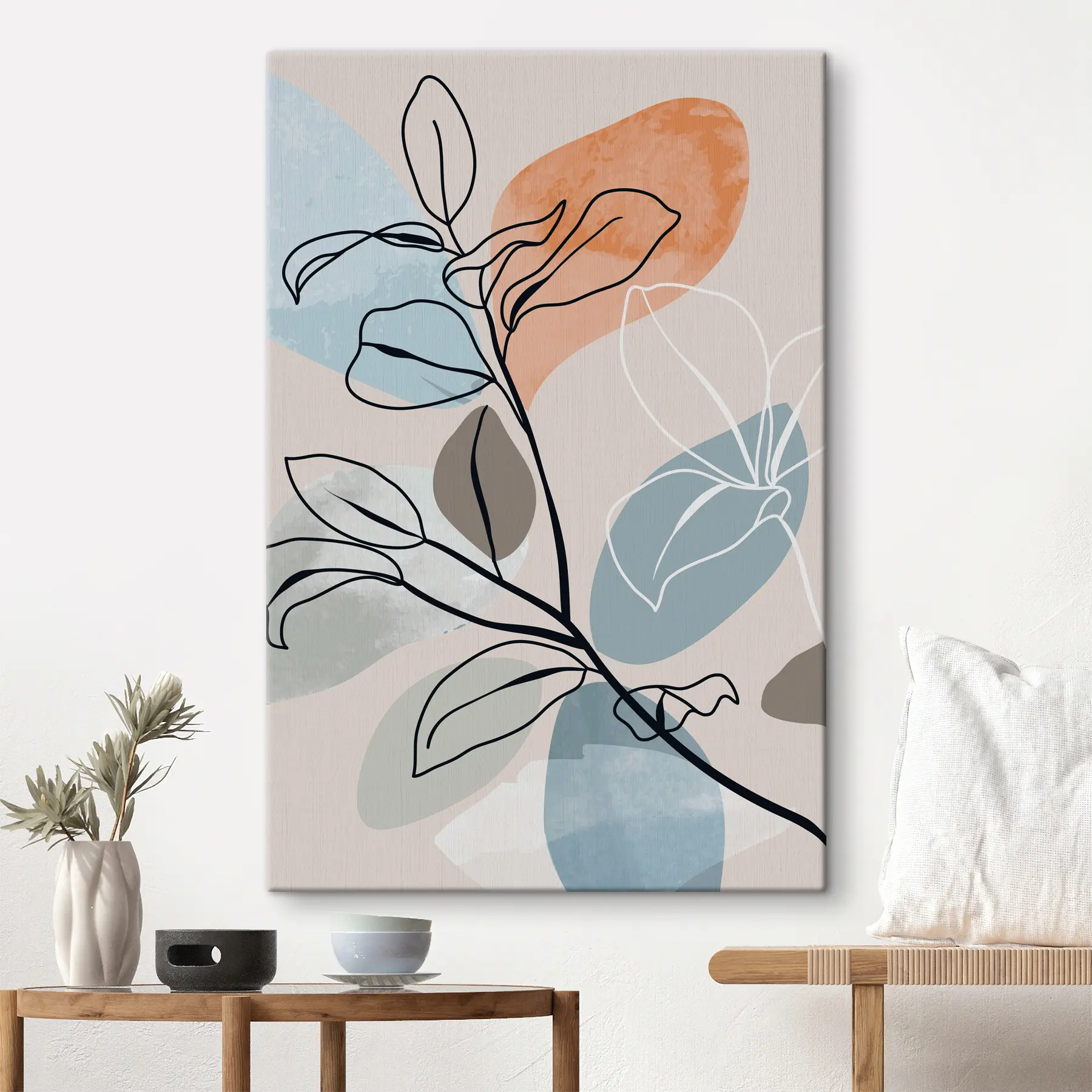 Obraz Akvarelové listy ve stylu boho Č. s36817