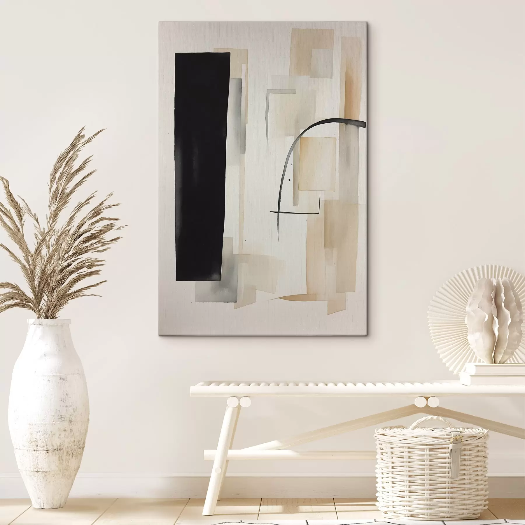 Obraz Akvarelová abstrakce s obdélníkovými postavami Č. s37170