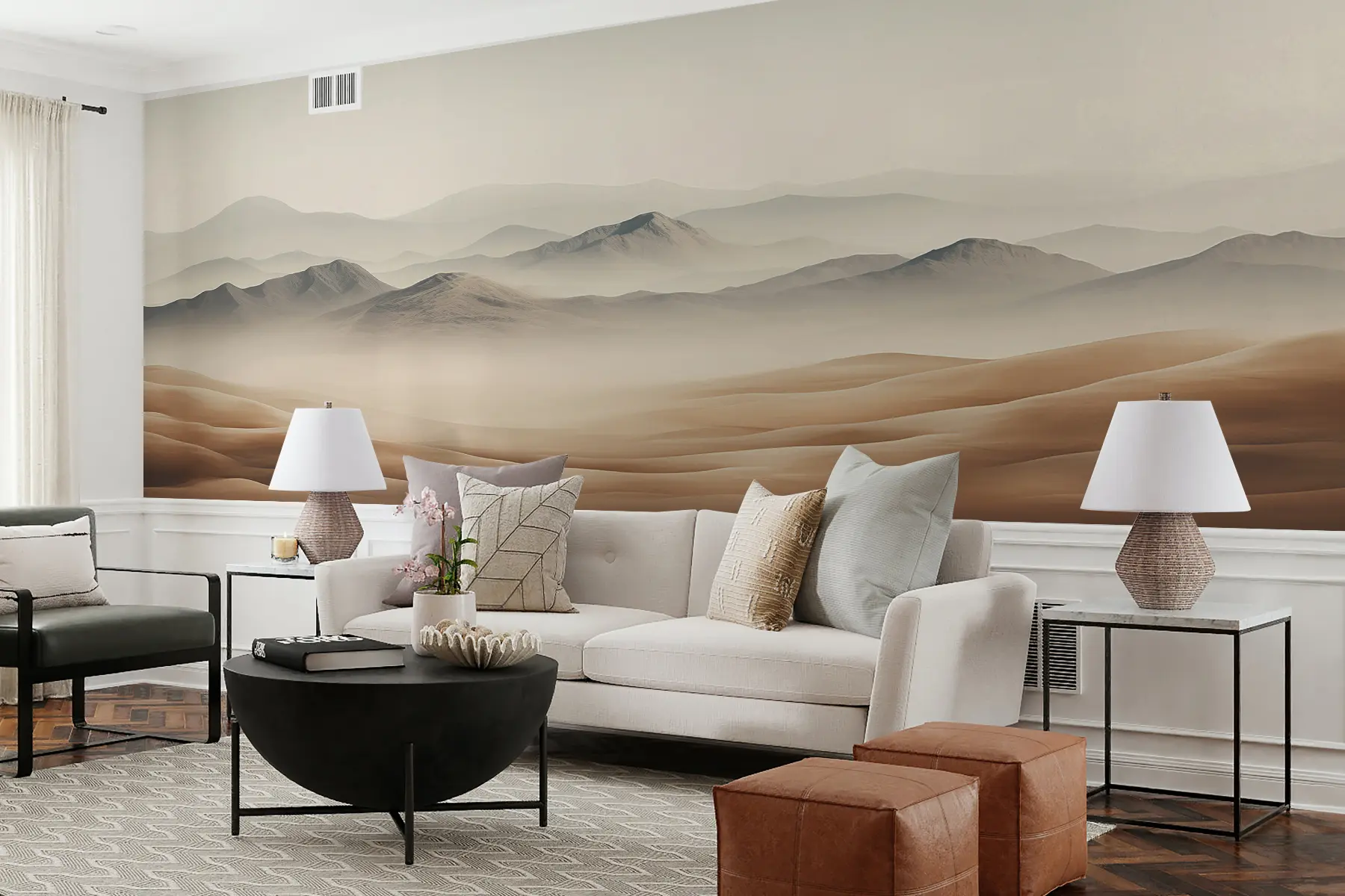 Fototapet Horská krajina, poušť, béžové barvy, realismus u99456