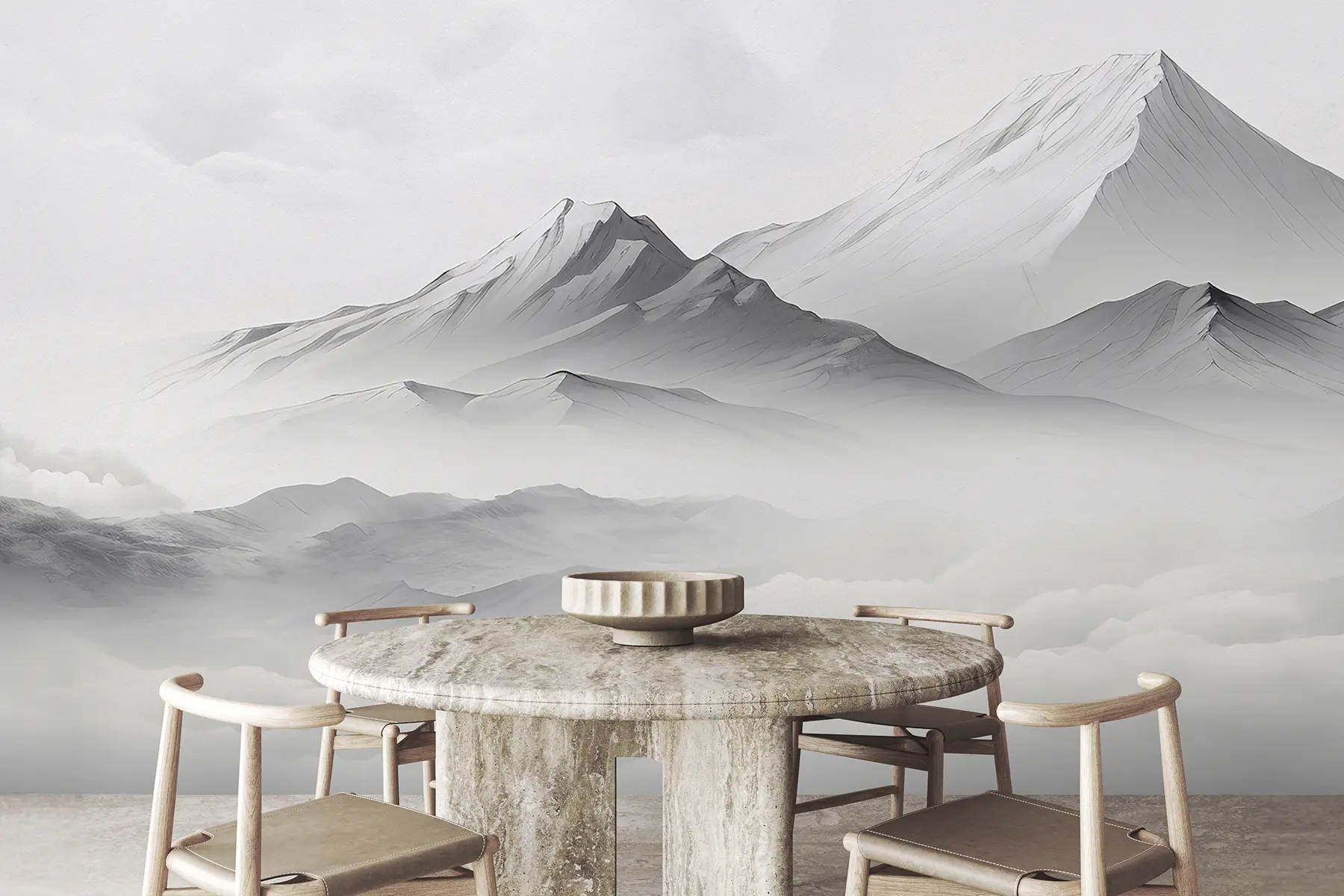 Fototapet Hory v mracích, mlha, šedá barva, krajina u99458d1