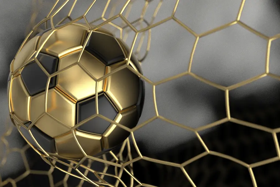 Fototapet Fotbalový míč v brance u73010d3