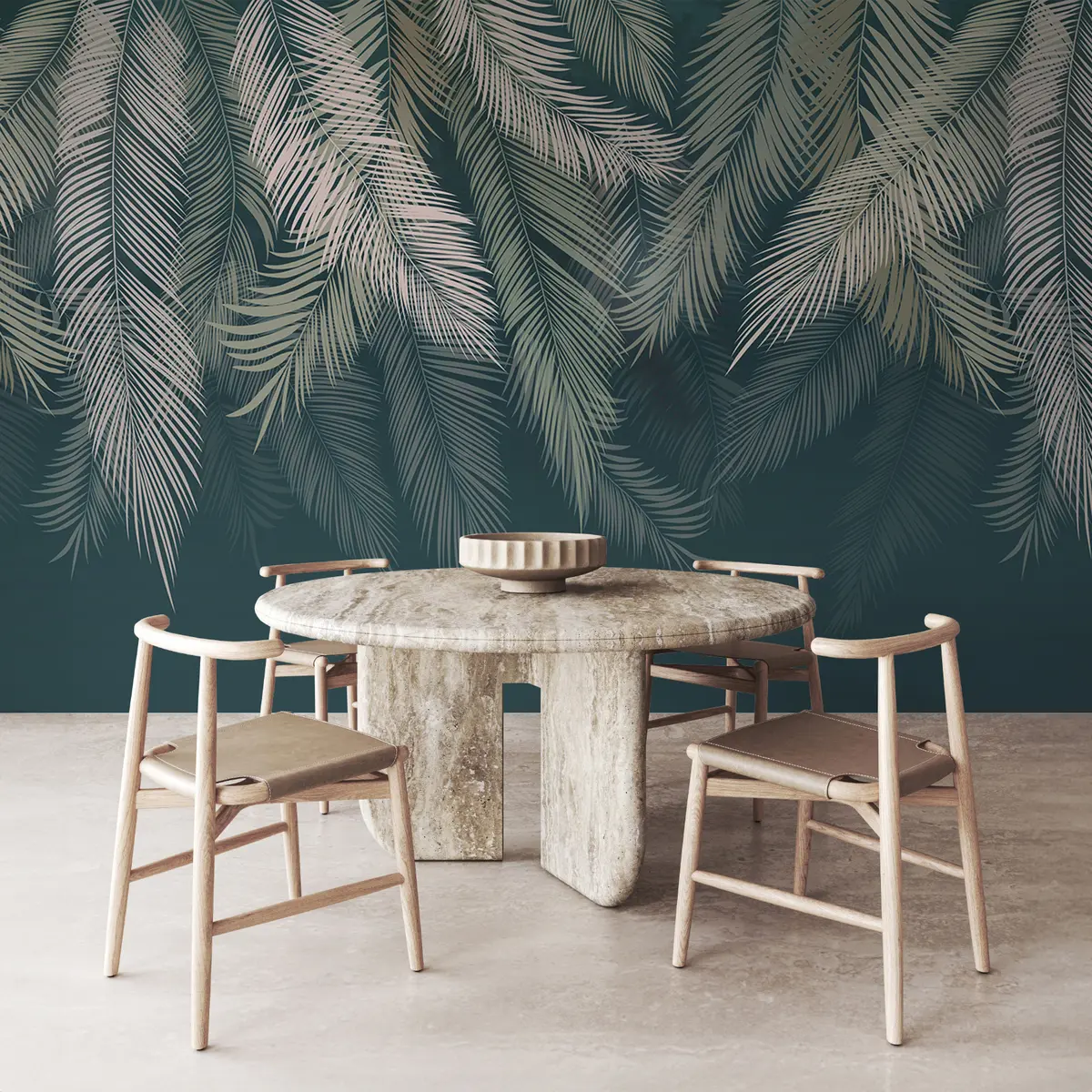 Fototapet Palmové listy na tmavě zeleném pozadí u48556v2d2