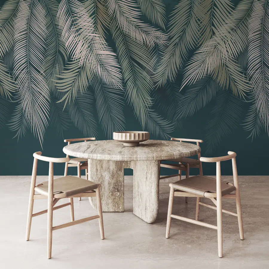 Fototapet Palmové listy na tmavě zeleném pozadí u48556v2d2