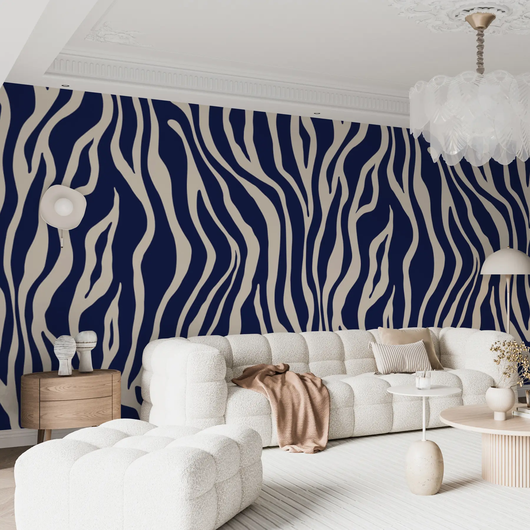 Fototapet Vektorový tisk zebří kůže v modré a bílé barvě u99173v1